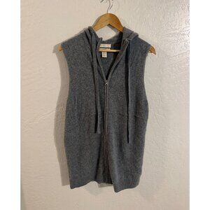 H&M Cashmere Grey Sleeveless Hooded Sweater Vest